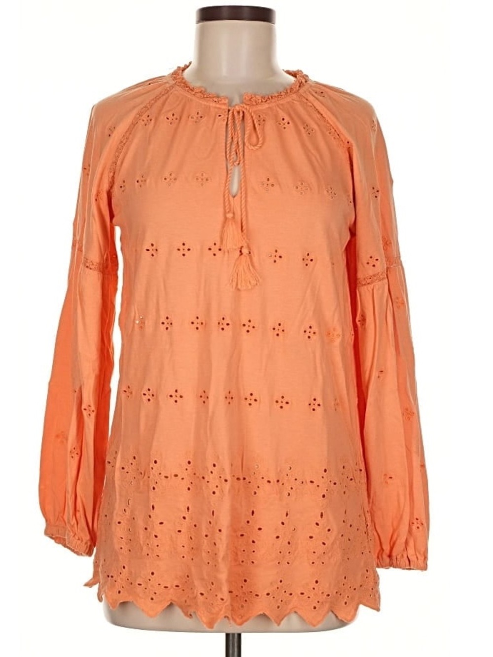 Lauren Ralph Lauren Coral Eyelet Jersey Tunic Top Size‎ XL